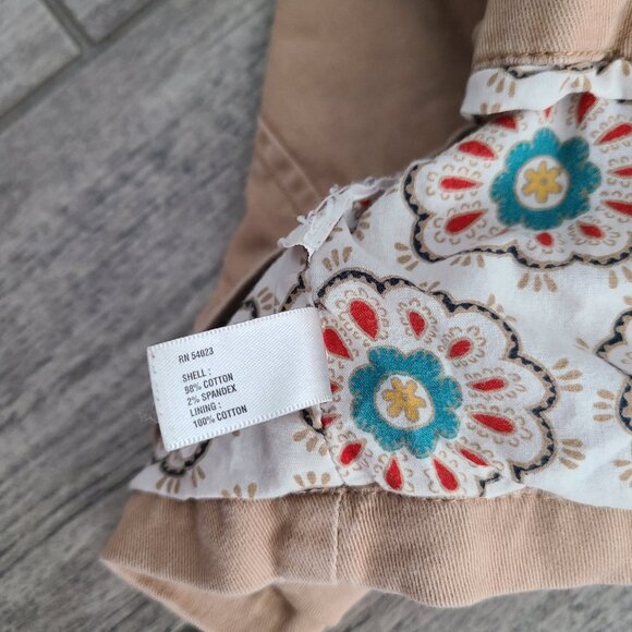 Baby Gap Toddler Girls Tan Hooded Peacoat Jacket with Floral Lining Size 5 - Picture 12 of 14